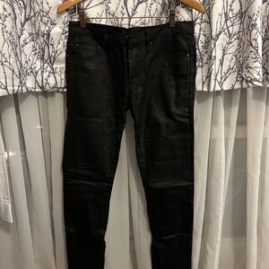 MNML Men’s Waxed Denim Jeans Ankle Zip